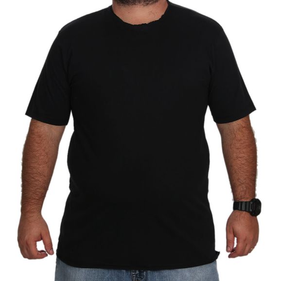 Camiseta Estampada Central Surf Tamanho Especial - Preta - 1G