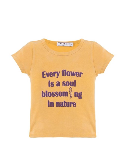 Camiseta Every Flower de Algodão Laranja Tamanho 2