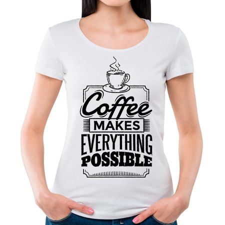 Camiseta Feminina Coffee P - BRANCO