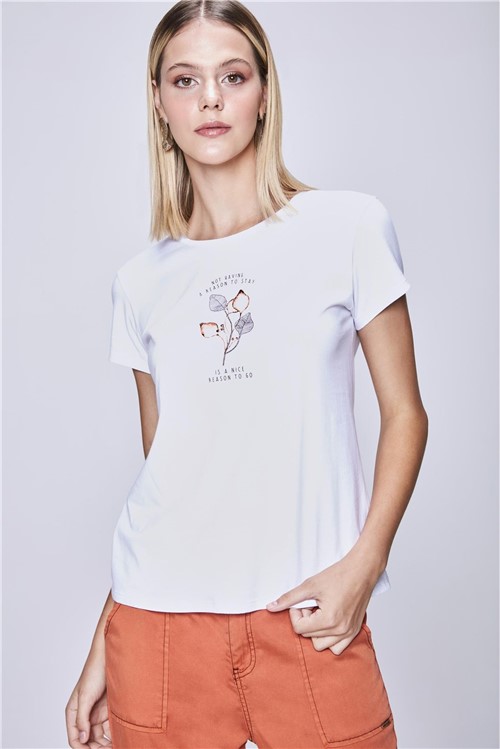 Camiseta Feminina com Estampa Metalizada