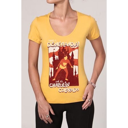 Camiseta Feminina Disneylândia Amarela P