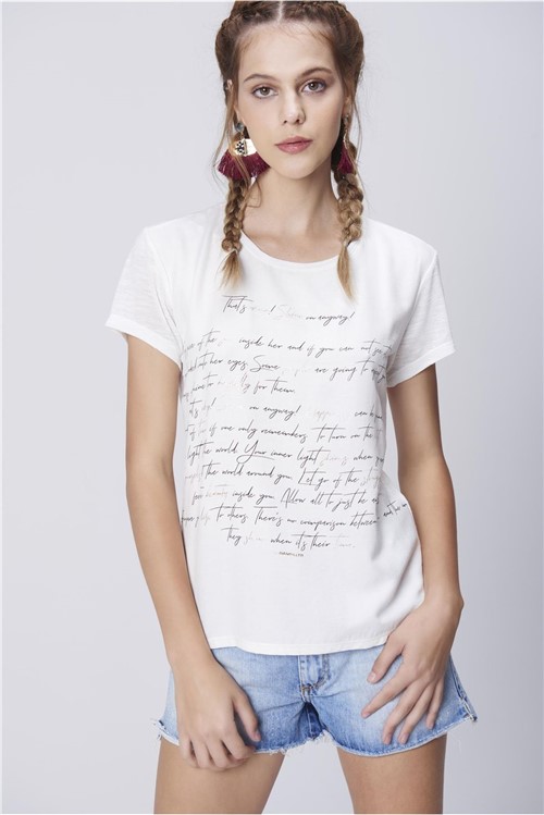 Camiseta Feminina Malha Flamê Estampada