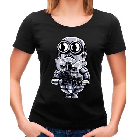 Camiseta Feminina Minion Trooper P - PRETO