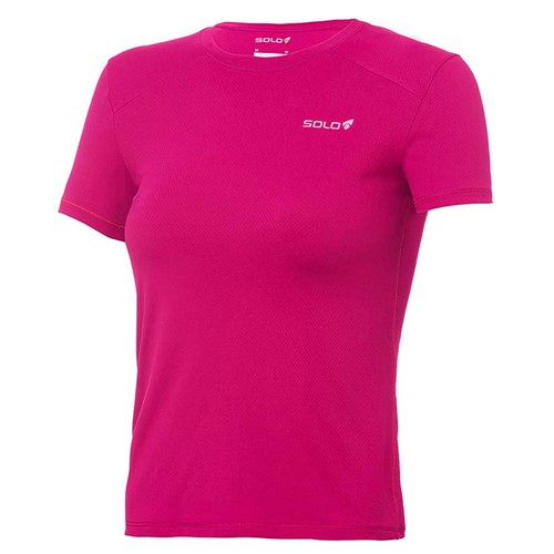 Camiseta Feminina Solo Ion UV Manga Curta Rosa Carmin Tamanho PP com 1 Unidade
