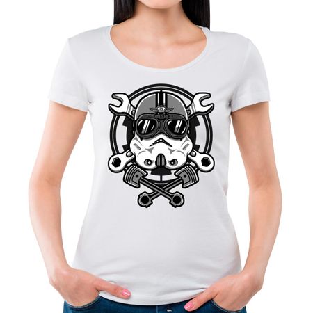 Camiseta Feminina Stormtrooper Racer P - BRANCO
