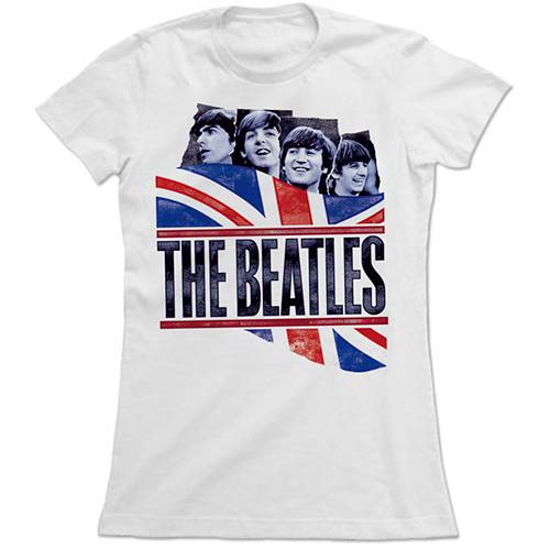 Camiseta Feminina The Beatles England Flag