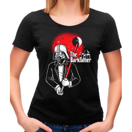 Camiseta Feminina The Dark Father P - PRETO