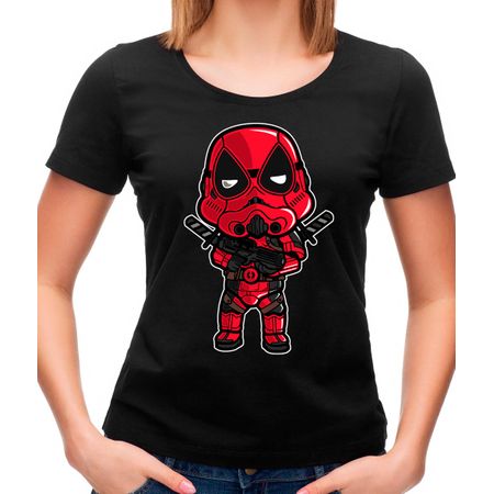 Camiseta Feminina Transparente Deadtrooper P - PRETO