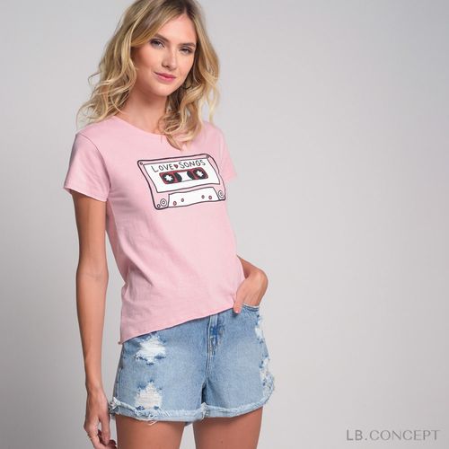 Camiseta Fita Love Rosa - P