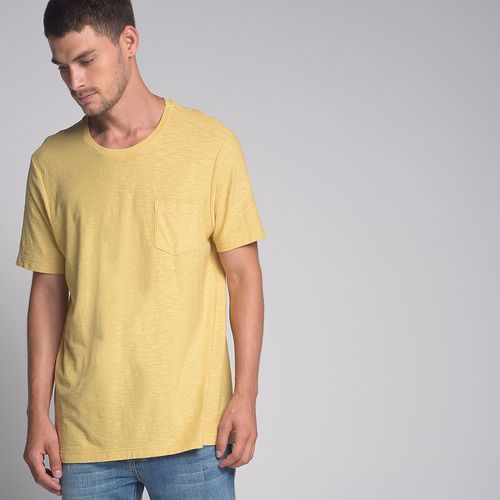 Camiseta Flamê Bolso Amarela - M