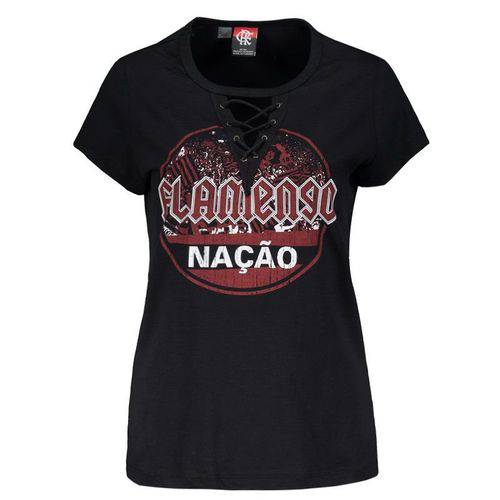 Camiseta Flamengo Metal Feminina Preta