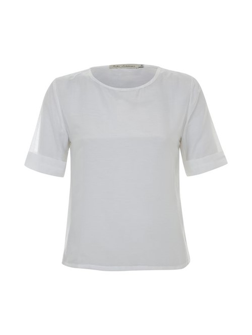 Camiseta Flora de Algodão Estampada Branca Tamanho 36
