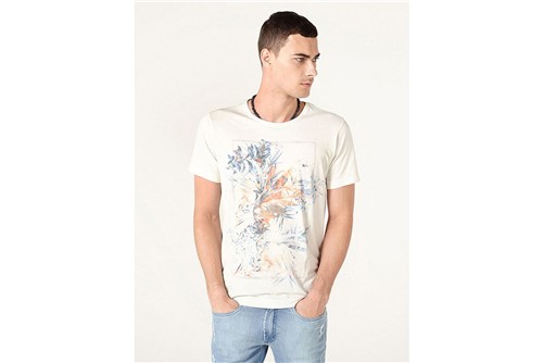 Camiseta Floral Stone - Areia - G