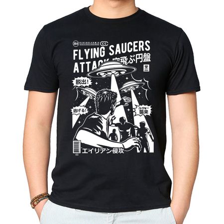 Camiseta Flying Saucers Attack P - PRETO