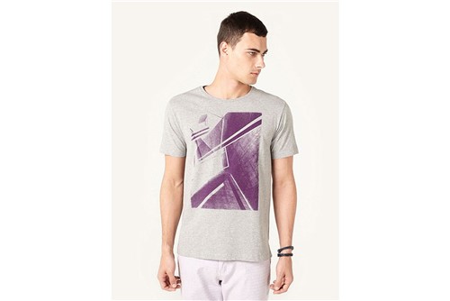 Camiseta Geometria Abstrata - Roxo - XGG