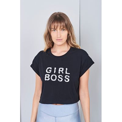 Camiseta Girl Boss Preto / Branco U