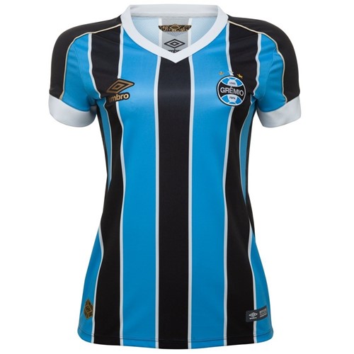 Camiseta Grêmio Feminina Umbro OF.1 2019 3G160782 Tricolor