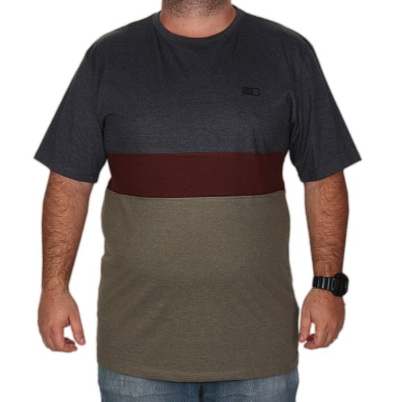 Camiseta Hang Loose Line Up Tamanho Especial - Preto/mescla - 2G