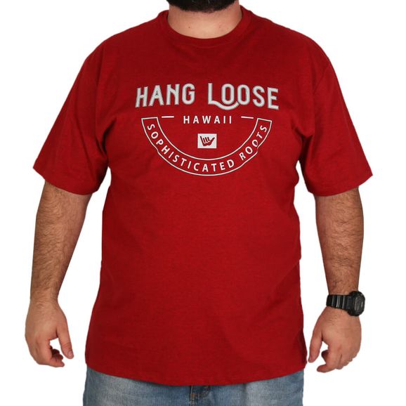 Camiseta Hang Loose Tamanho Especial - Vermelho - 2G