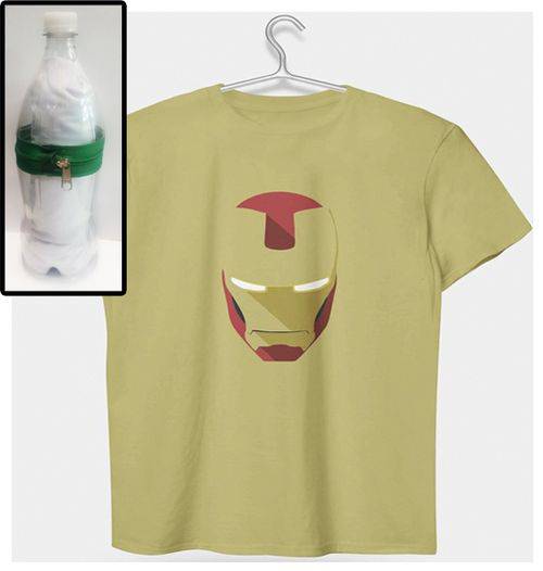 Camiseta Homem de Ferro - Team Stark - Cor Amarela - Tamanho P
