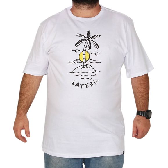 Camiseta Hurley Punk Island Tamanho Especial - Branca - 1G