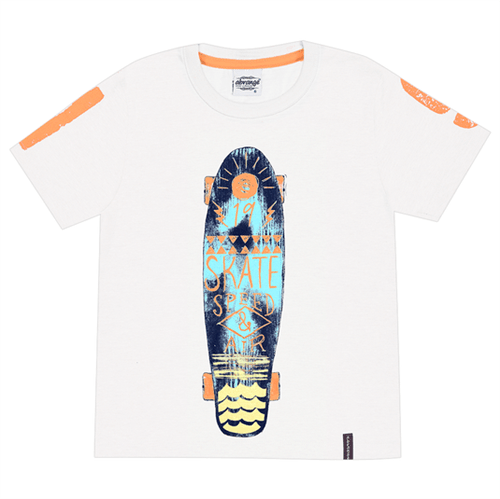 Camiseta Infantil Abrange Skate Branco 04