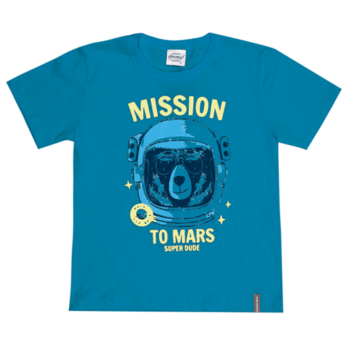 Camiseta Infantil Abrange Ursonauta Azul 04