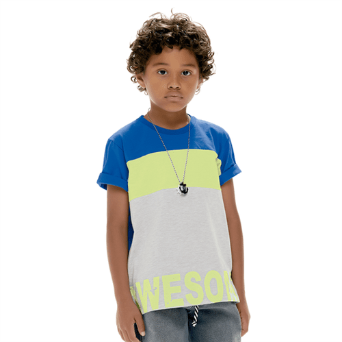 Camiseta Infantil Cata-Vento Awesome Azul 04