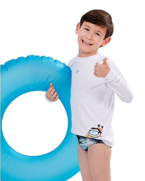 Camiseta Infantil Masculina com Proteção Uv - Branco G