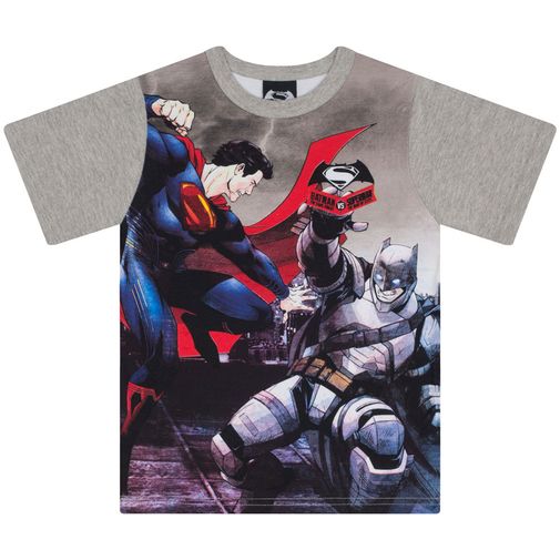 Camiseta Infantil Masculino Batman Vs Superman Cinza - Marlan 8
