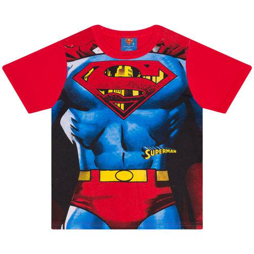 Camiseta Infantil Masculino Superman com Máscara Vermelho - Marlan