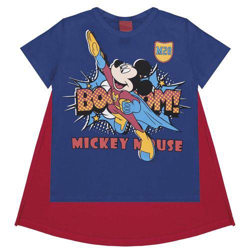 Camiseta Infantil Menino Mickey Super Herói - Capa Removível - Cativa D90191