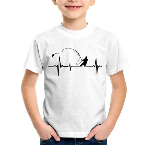 Camiseta Infantil Pescador Batimentos Cardíacos - Foca na Moda