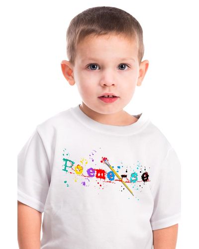 Camiseta Infantil Poeme-se Tintas e Pinceis