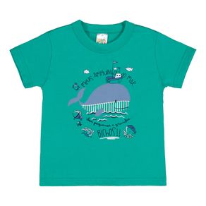 Camiseta Jade Bebê Menino Meia Malha 36654-737 Camiseta Verde Bebê Menino Meia Malha Ref:36654-737-G