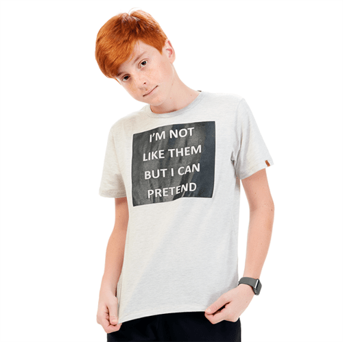 Camiseta Juvenil Abrange Way Lettering Mescla 12