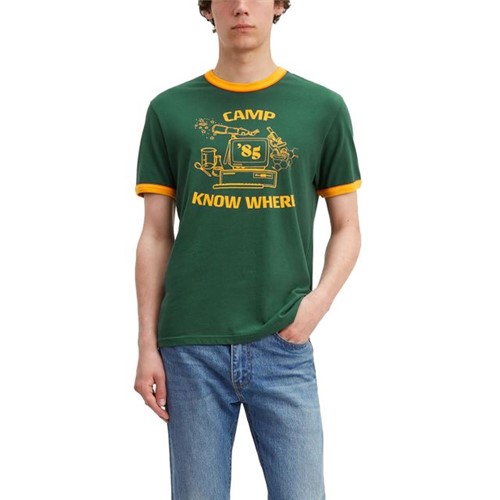 Camiseta Levis Camp Know Where Ringer Stranger Things - S