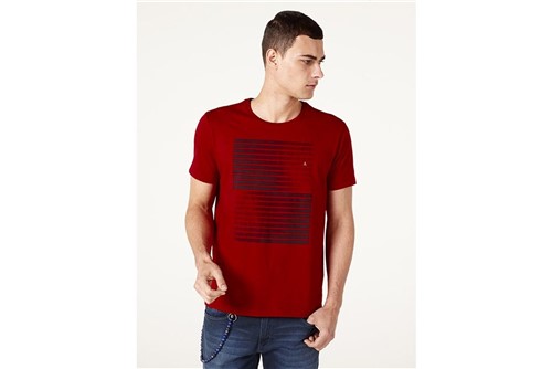Camiseta Linhas Desgastadas - Vermelho - M