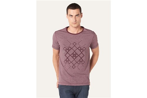 Camiseta Listradinha Geométrica - Roxo - M