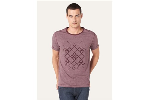Camiseta Listradinha Geométrica - Roxo - P