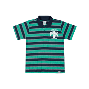 Camiseta Listrado Verde - Infantil Menino -Meia Malha Camiseta Verde - Infantil Menino - Meia Malha - Ref:33859-55-10