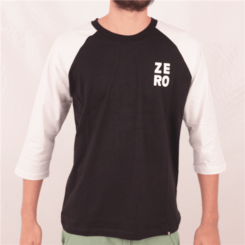 Camiseta Manga 3/4 Zero Number Preto/branco G