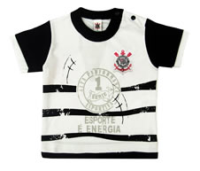 Camiseta Manga Curta Bebê Menino Esporte é Energia Corinthians