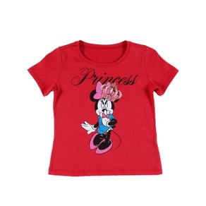 Camiseta Manga Curta Disney Infantil para Menina - Vermelho 10