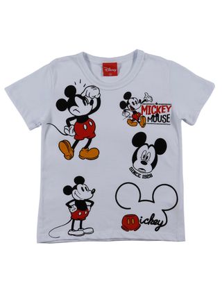 Camiseta Manga Curta Disney Infantil para Menino - Branco