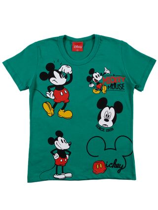 Camiseta Manga Curta Disney Infantil para Menino - Verde