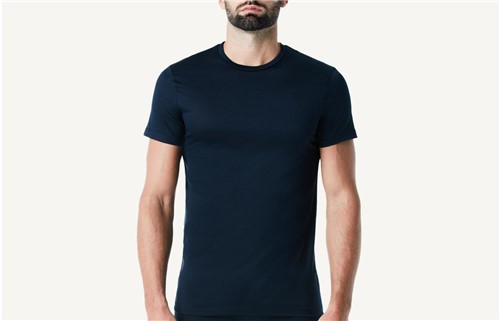 Camiseta Manga Curta Fio de Escocia - Azul P