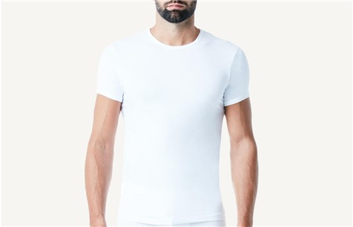 Camiseta Manga Curta Gola em Microfibra - Branco G