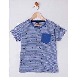 Camiseta Manga Curta Infantil para Menino - Azul 4