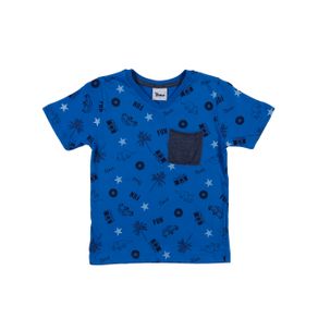 Camiseta Manga Curta Infantil para Menino - Azul 8